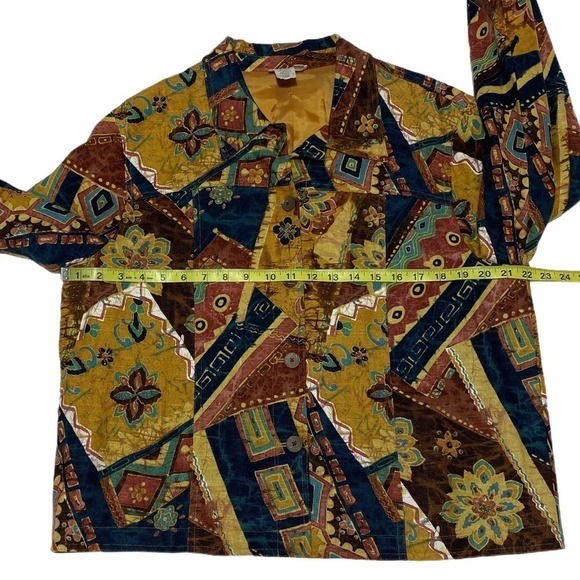 COLDWATER Creek Printed Button Down Jacket Large - Picture 8 of 11